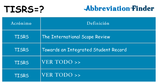 ¿Qué quiere decir tisrs