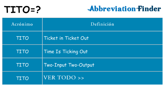 ¿Qué quiere decir tito