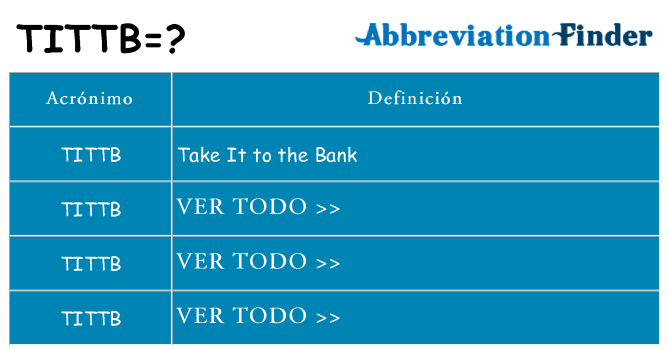 ¿Qué quiere decir tittb