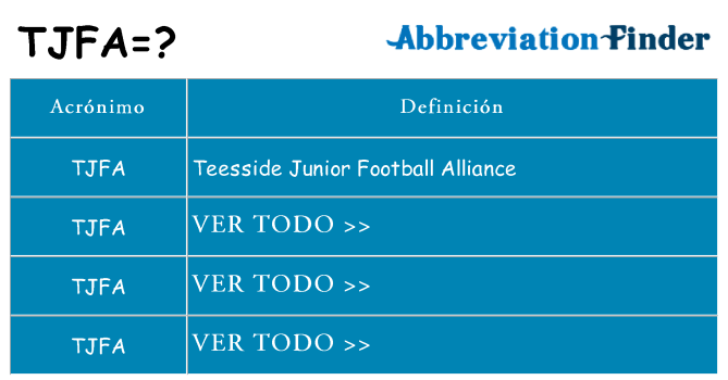 ¿Qué quiere decir tjfa