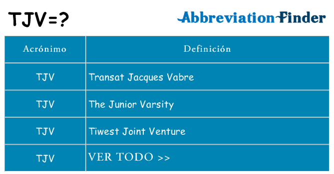 ¿Qué quiere decir tjv