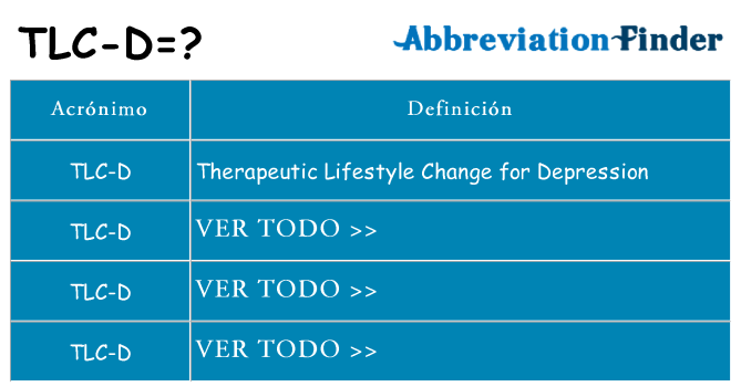 ¿Qué quiere decir tlc-d