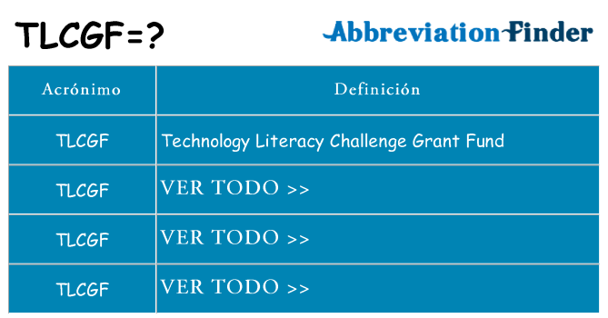 ¿Qué quiere decir tlcgf