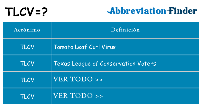 ¿Qué quiere decir tlcv