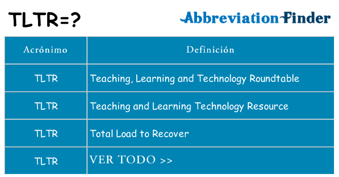 ¿Qué quiere decir tltr