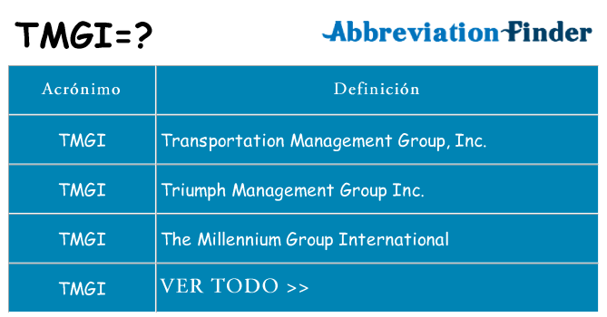 ¿Qué quiere decir tmgi