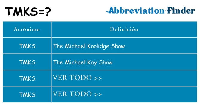 ¿Qué quiere decir tmks