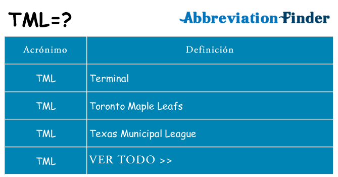 ¿Qué quiere decir tml
