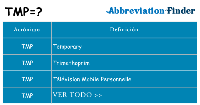 ¿Qué quiere decir tmp