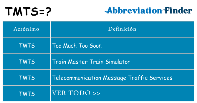 ¿Qué quiere decir tmts