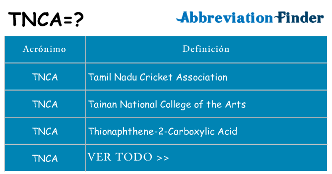 ¿Qué quiere decir tnca