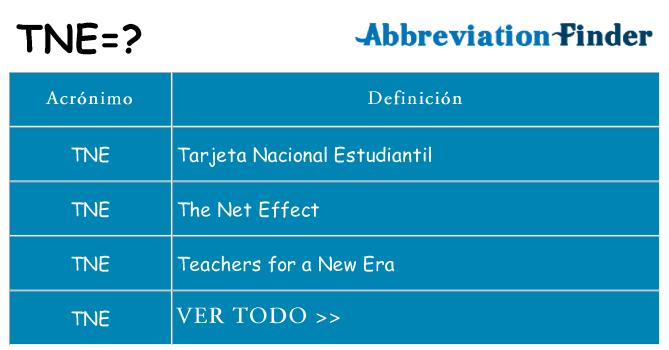 ¿Qué quiere decir tne