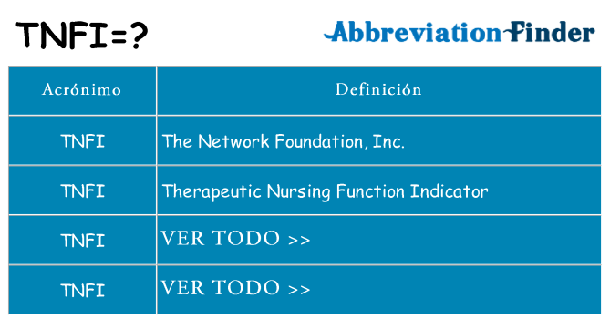 ¿Qué quiere decir tnfi