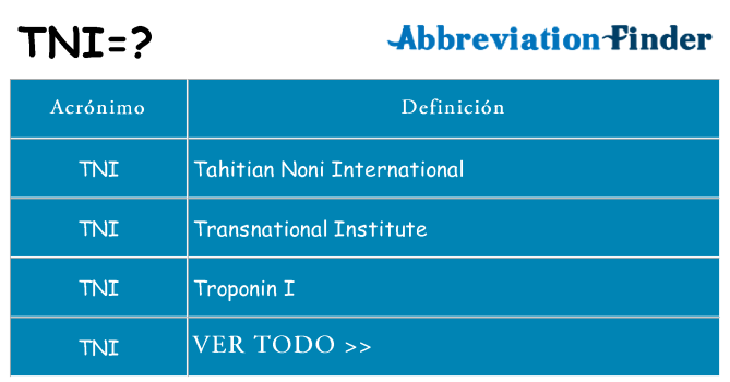 ¿Qué quiere decir tni