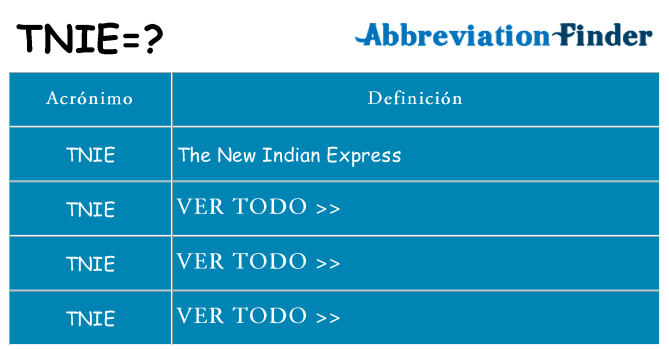 ¿Qué quiere decir tnie