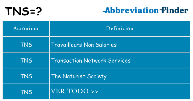 ¿Qué quiere decir tns