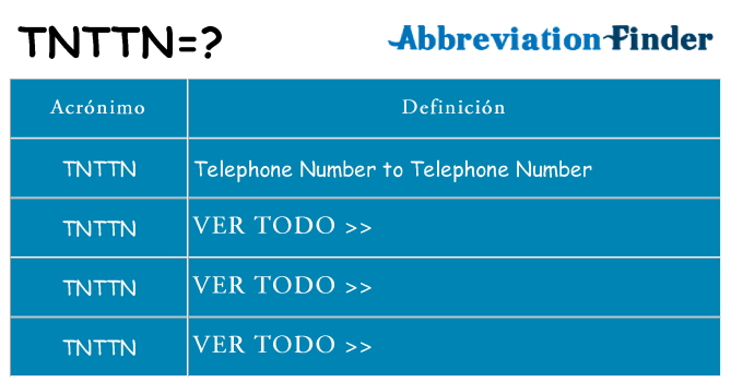 ¿Qué quiere decir tnttn