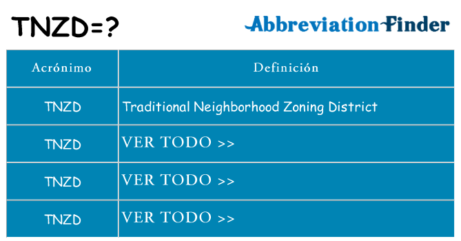 ¿Qué quiere decir tnzd