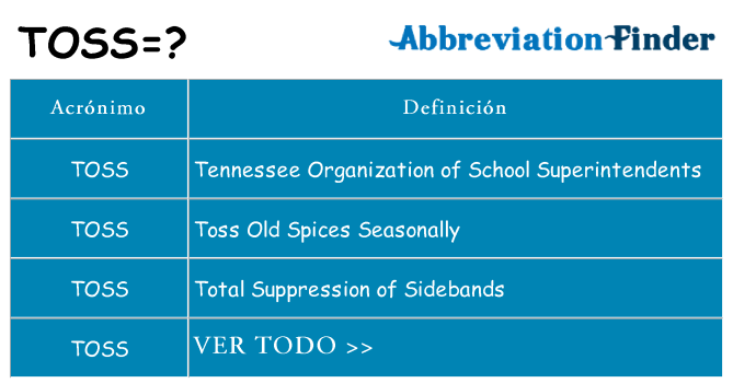 ¿Qué quiere decir toss