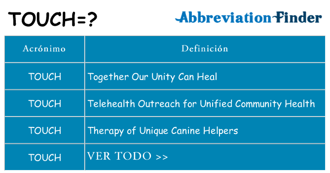 ¿Qué quiere decir touch