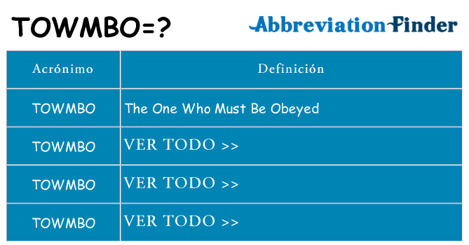¿Qué quiere decir towmbo
