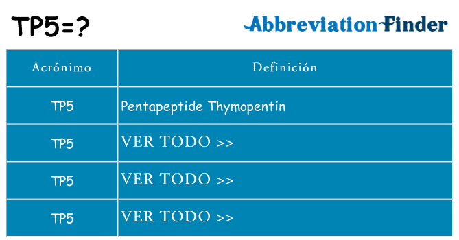 ¿Qué quiere decir tp5