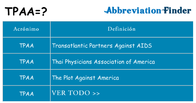 ¿Qué quiere decir tpaa