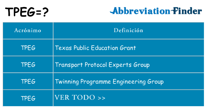 ¿Qué quiere decir tpeg