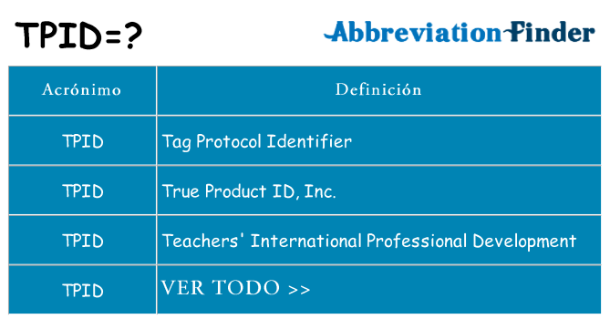 ¿Qué quiere decir tpid