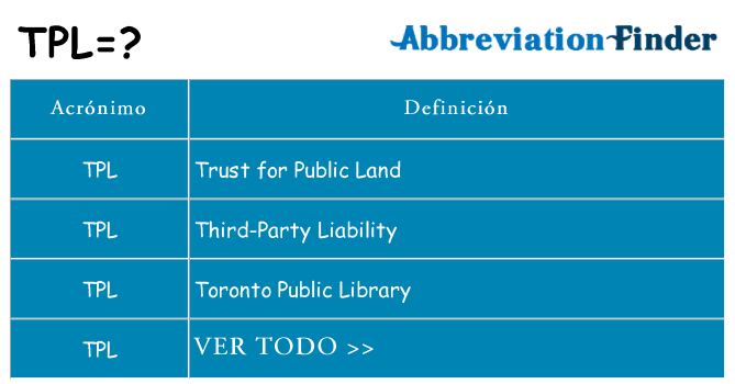 ¿Qué quiere decir tpl