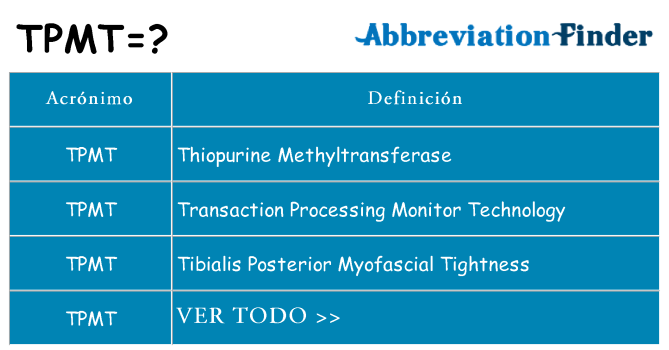 ¿Qué quiere decir tpmt