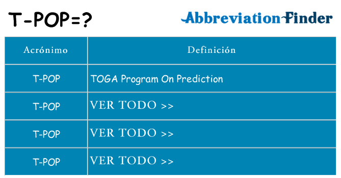 ¿Qué quiere decir t-pop