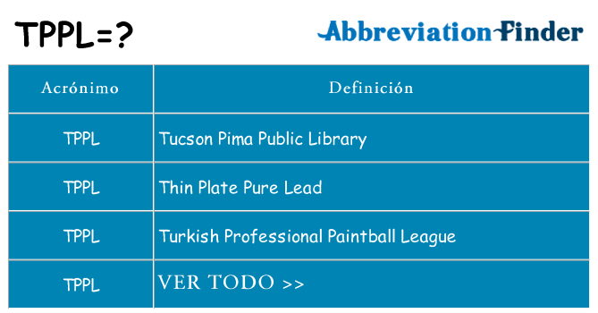 ¿Qué quiere decir tppl