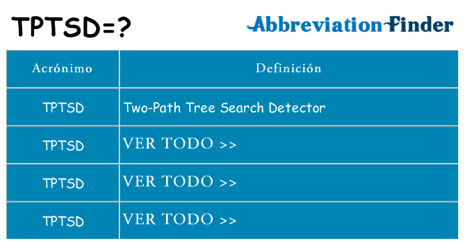 ¿Qué quiere decir tptsd