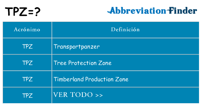 ¿Qué quiere decir tpz