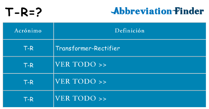 ¿Qué quiere decir t-r