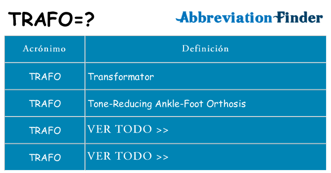 ¿Qué quiere decir trafo