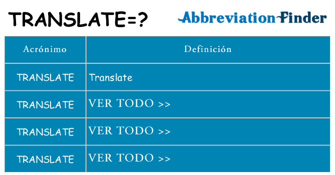 ¿Qué quiere decir translate