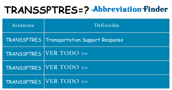 ¿Qué quiere decir transsptres