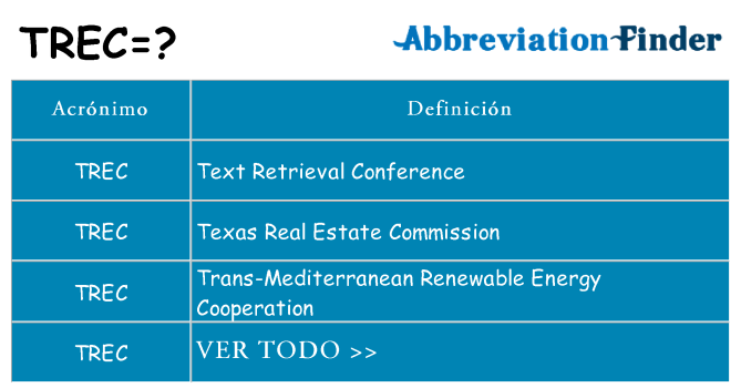 ¿Qué quiere decir trec