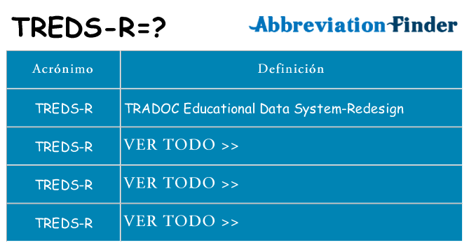 ¿Qué quiere decir treds-r
