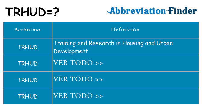 ¿Qué quiere decir trhud
