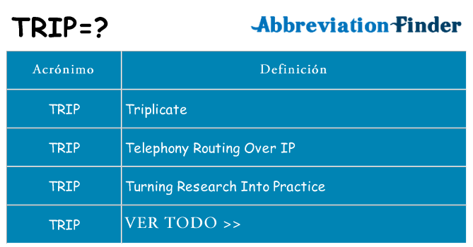 ¿Qué quiere decir trip