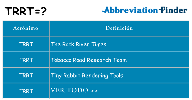 ¿Qué quiere decir trrt