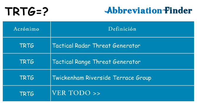 ¿Qué quiere decir trtg