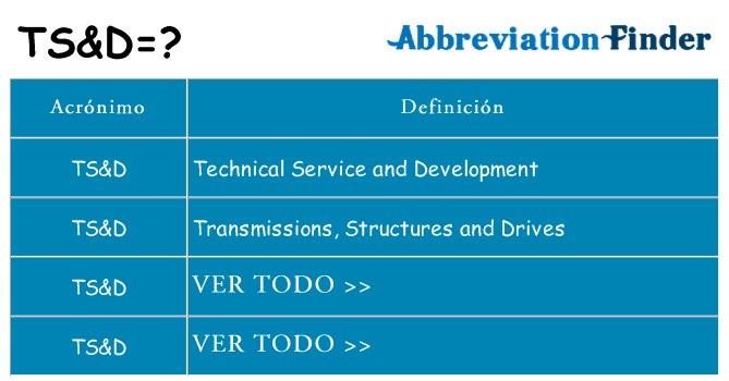 ¿Qué quiere decir tsd