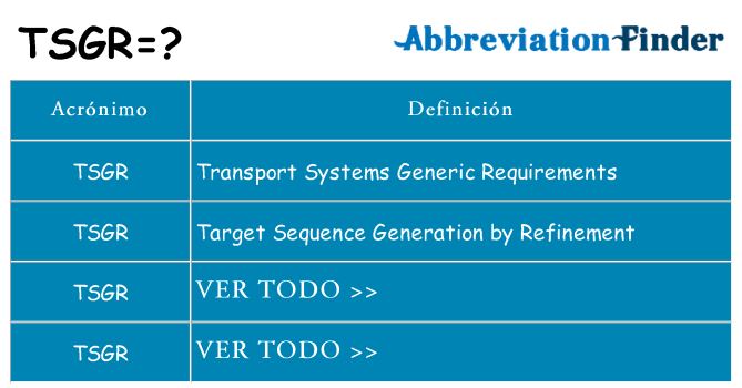 ¿Qué quiere decir tsgr