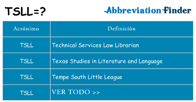 ¿Qué quiere decir tsll