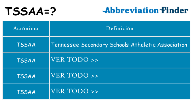 ¿Qué quiere decir tssaa