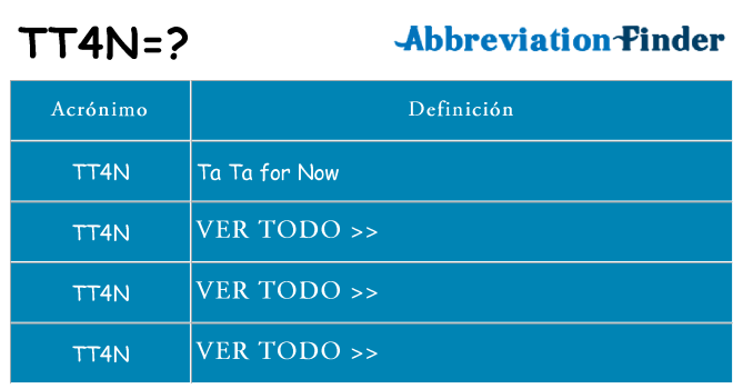¿Qué quiere decir tt4n